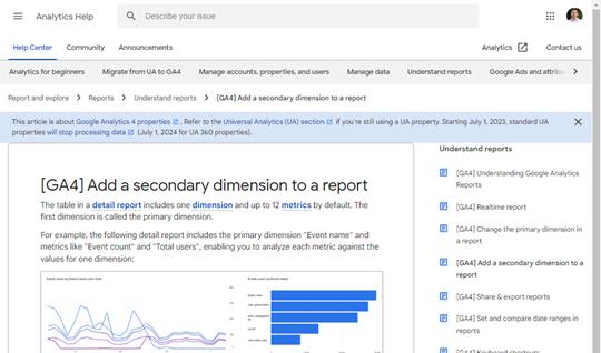 what is a “secondary dimension” in google analytics?